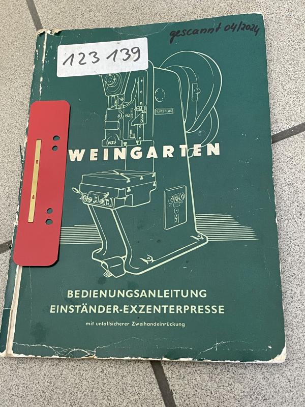 Bedienungsanleitung für eine Exzenterpresse