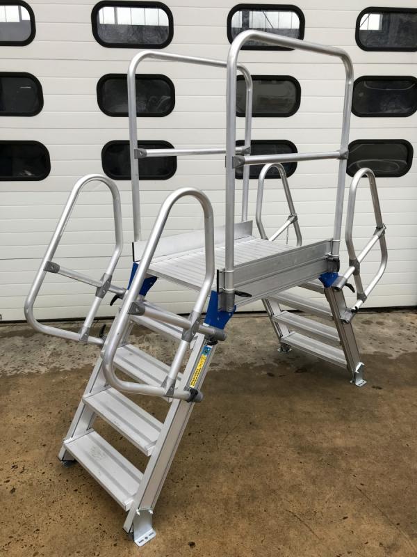 Stationäre Podestleiter, Plattformtreppe, Aluleiter, Überstieg