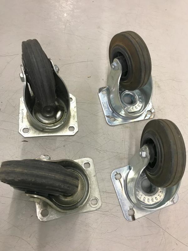 4 Stück Bockrollen, Lenkrollen mit Feststeller, lenkbare Schwerlastrolle für Transportroller