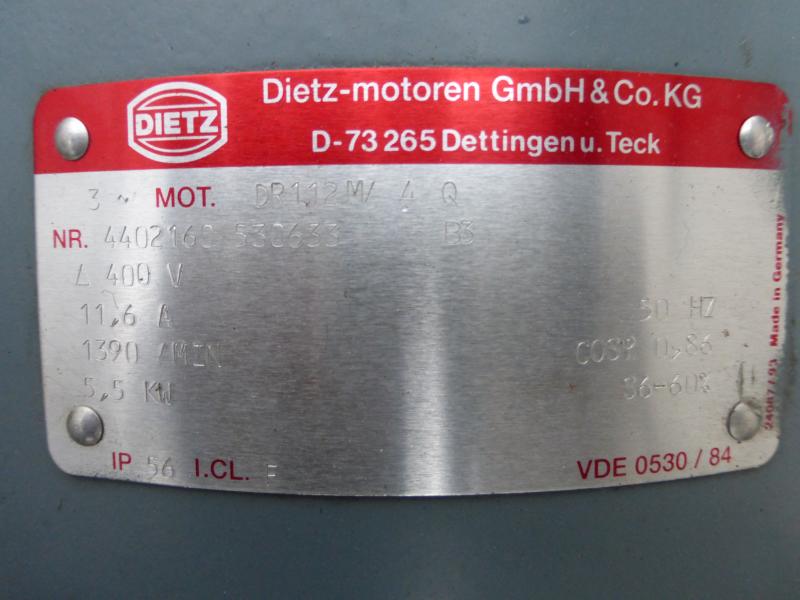 Drehstrom Elektromotor 5,5 kW (Bauform B3)