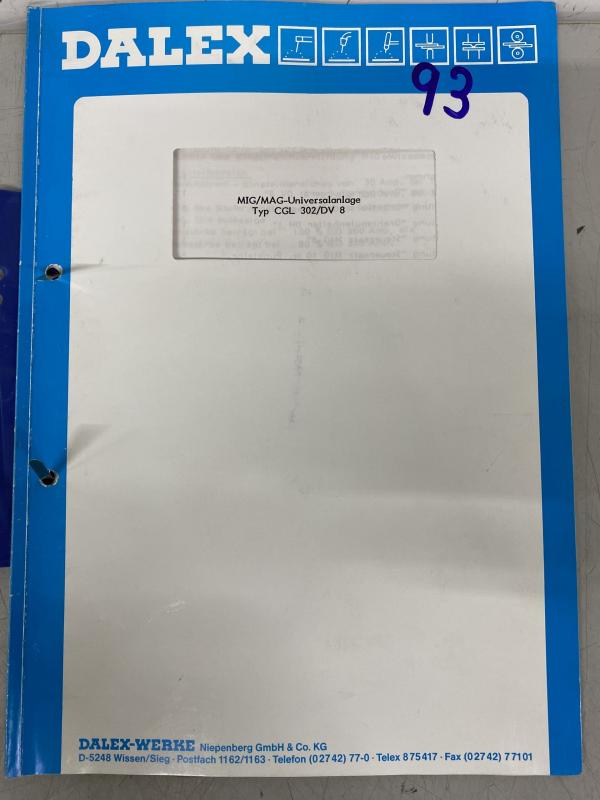 Bedienungsanleitung, Betriebsanleitung, Stromlaufplan für Schutzgasschweißgerät MIG/MAG