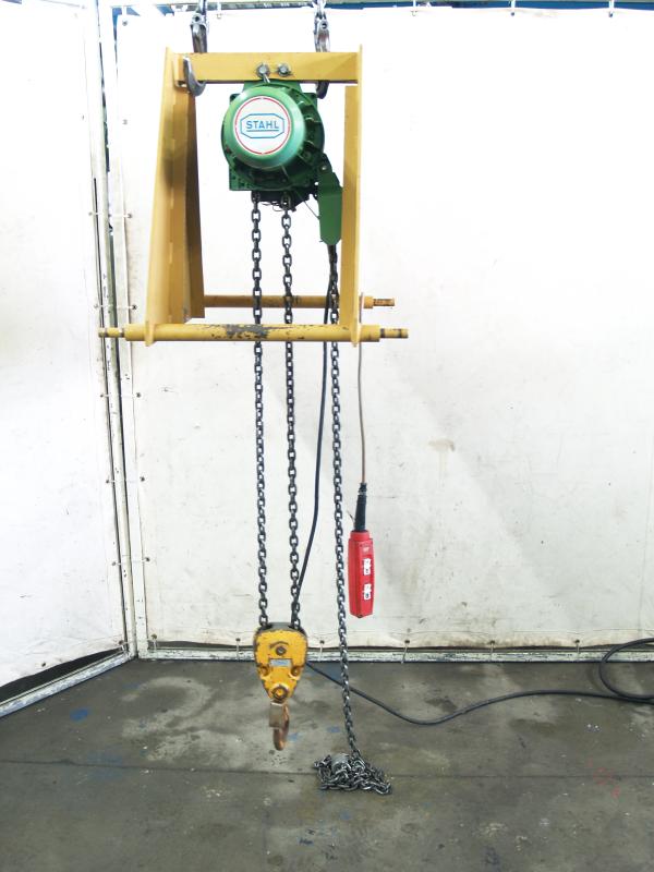 E-Kettenzug, Elektro Hubwerk, Kran 1250 kg mit Kranaufhängung für KBK2 2-Träger Kranbrücke